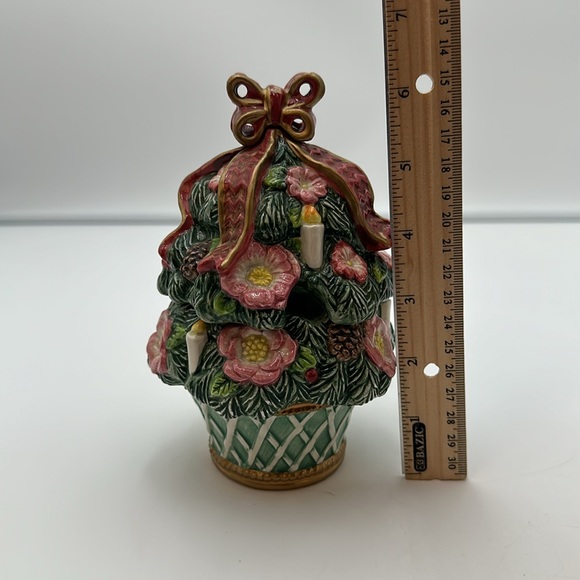 Vintage Fitz and Floyd Christmas Florentine Sugar Bowl w/ Lid 1996 Retired - Picture 16 of 16